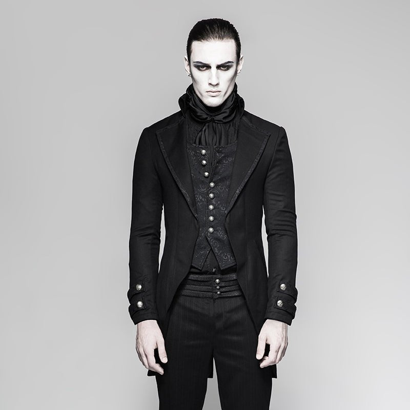 Frac Gótico Hombre Negro Efecto Dos Piezas - Crazyinlove