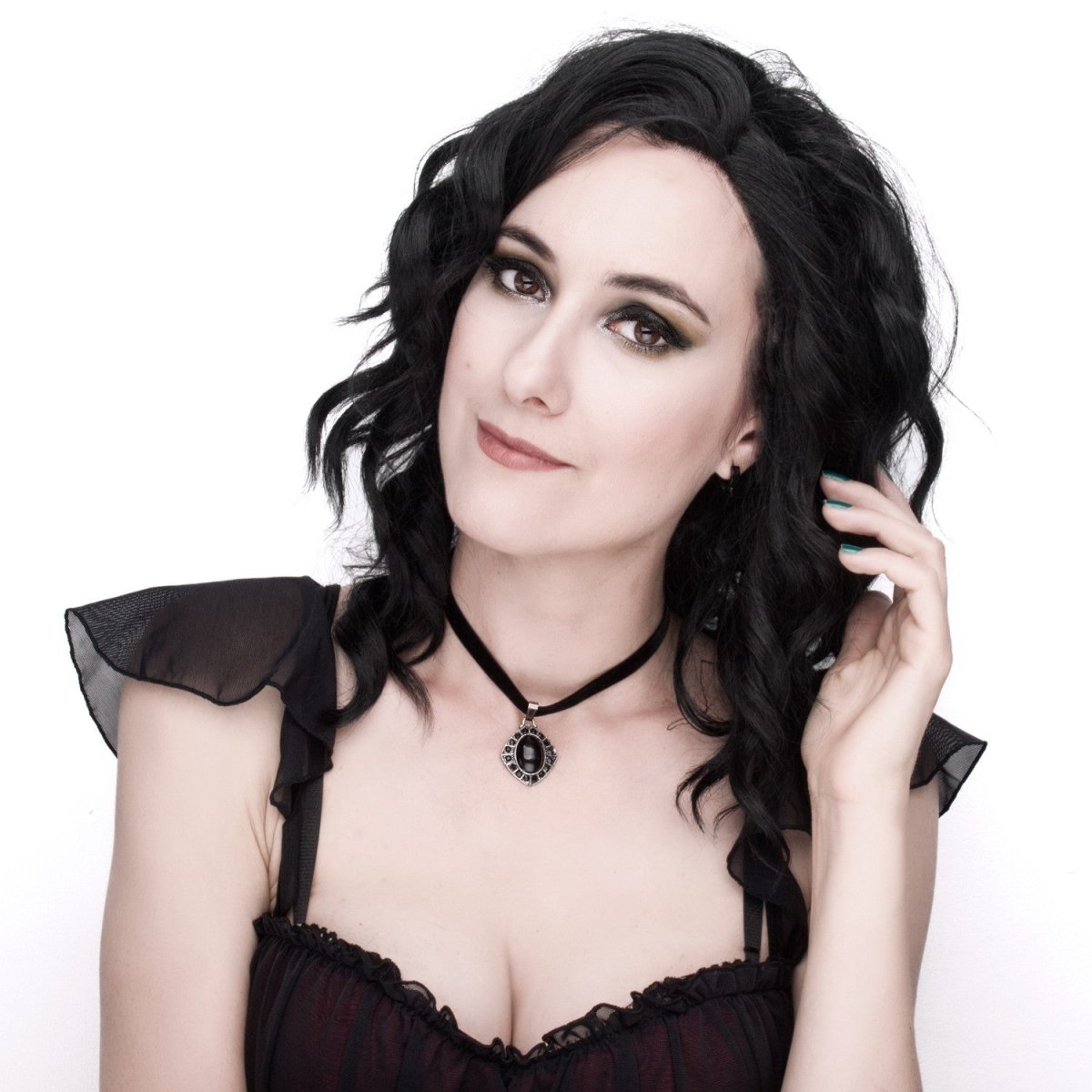 Gargantilla Negra con Colgante Rombo y Piedra Negra - Crazyinlove
