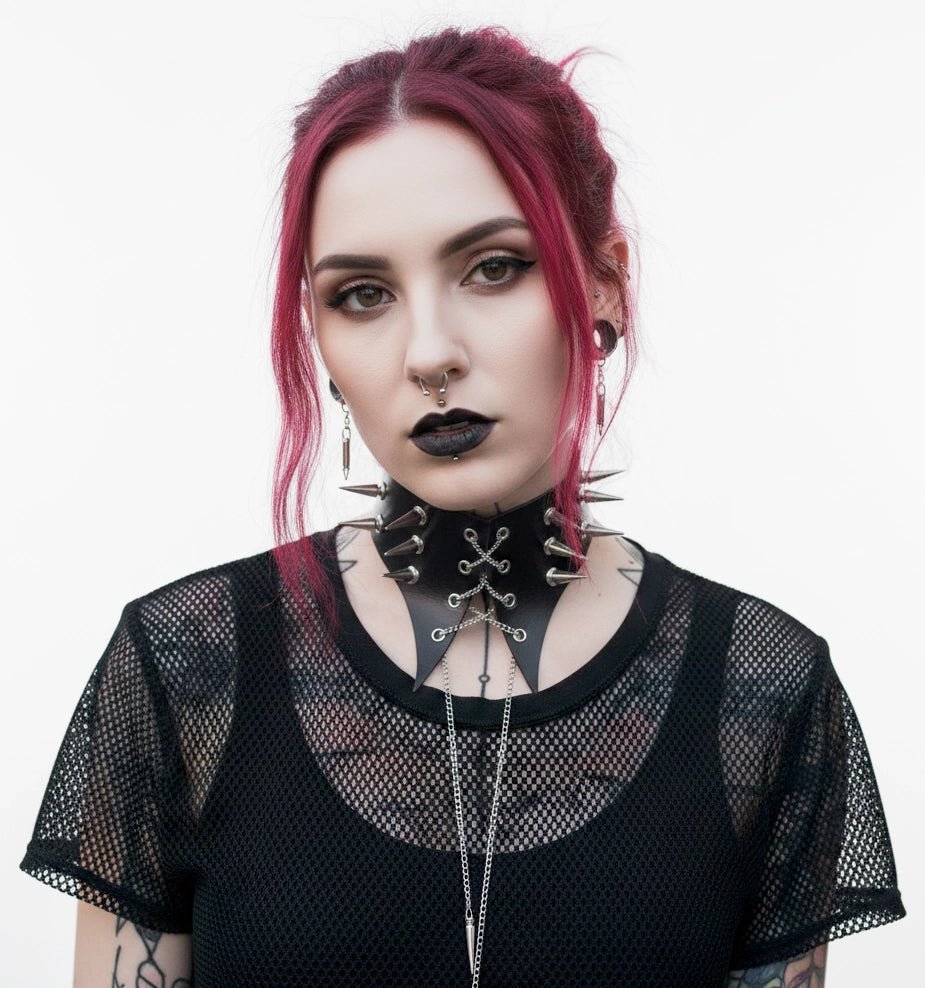 Gargantilla Punk con Pinchos y Cadenas - Crazyinlove