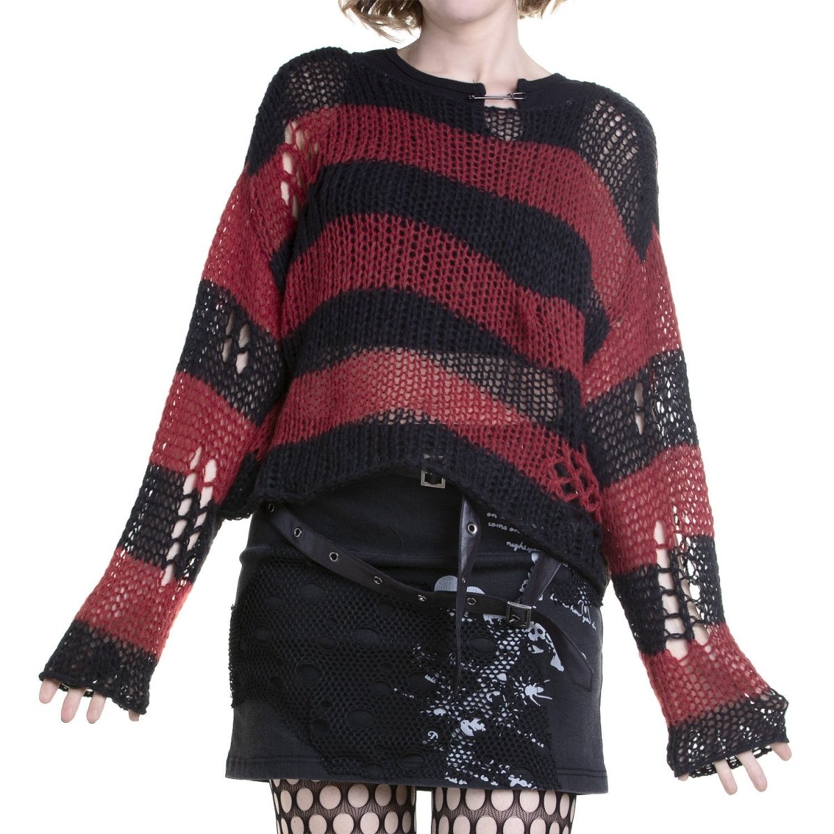 Jersey Punk Rayas Rojo y Negro Suave - Crazyinlove