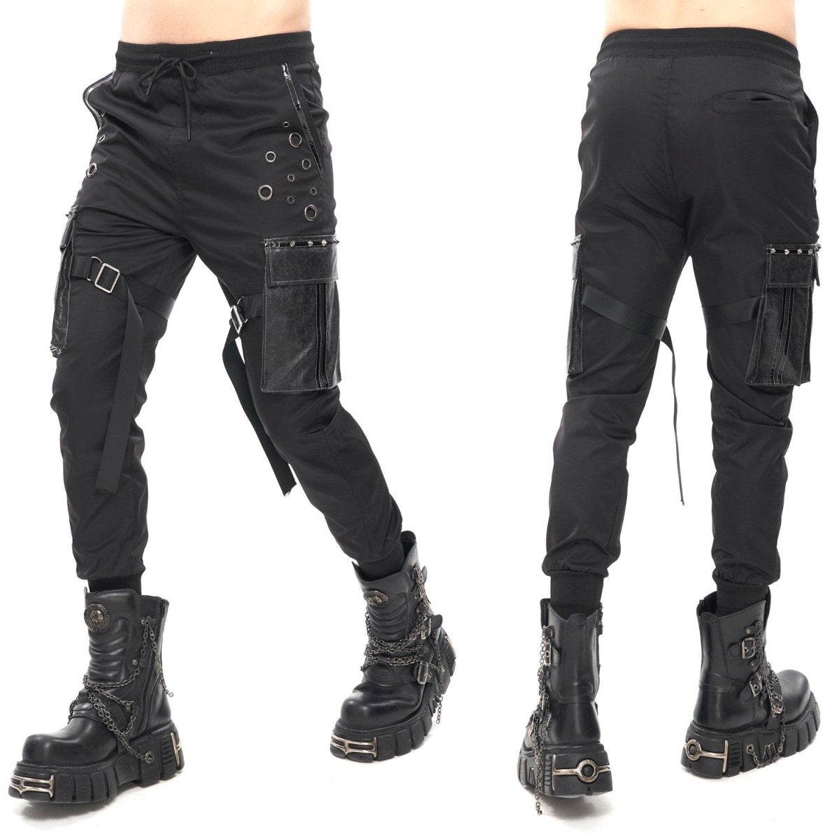 Pantalón Negro con Bolsillos para Hombre - Crazyinlove