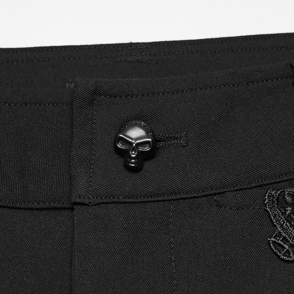 Botón negro en forma de calavera de la cinturilla