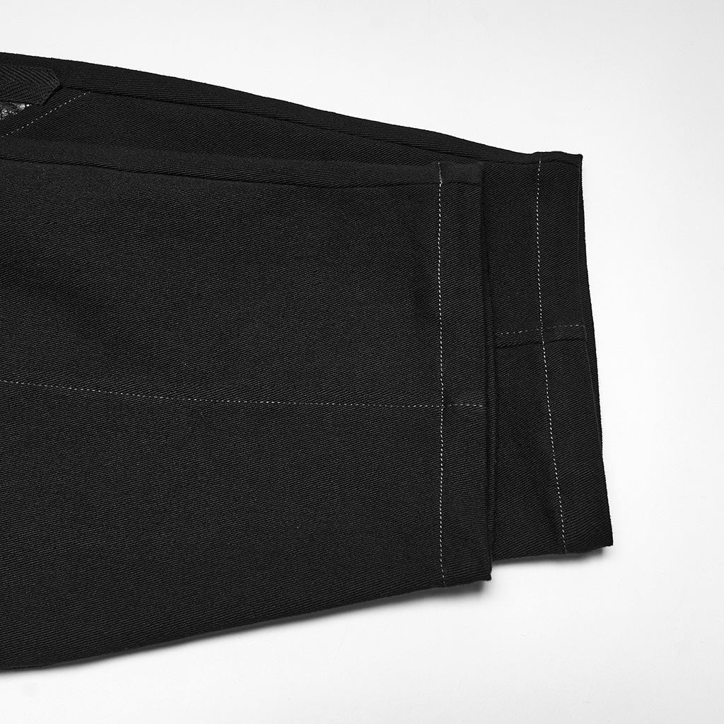 Bajo del pantalón con pespunte gris en contraste