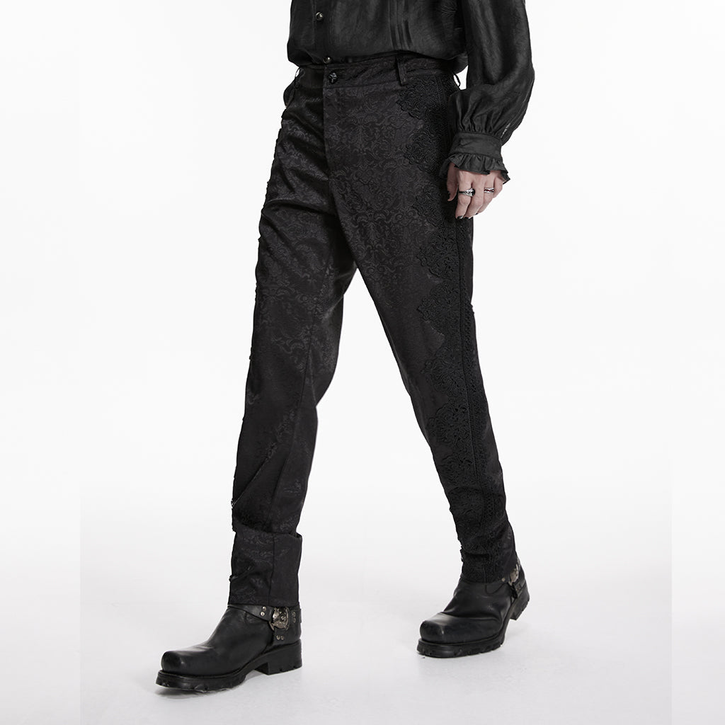 Pantalones Góticos Hombre Jacquard Damasco - Crazyinlove