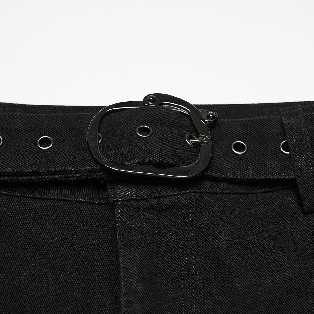 Pantalones Negros Vaqueros Rotos Denim - Crazyinlove