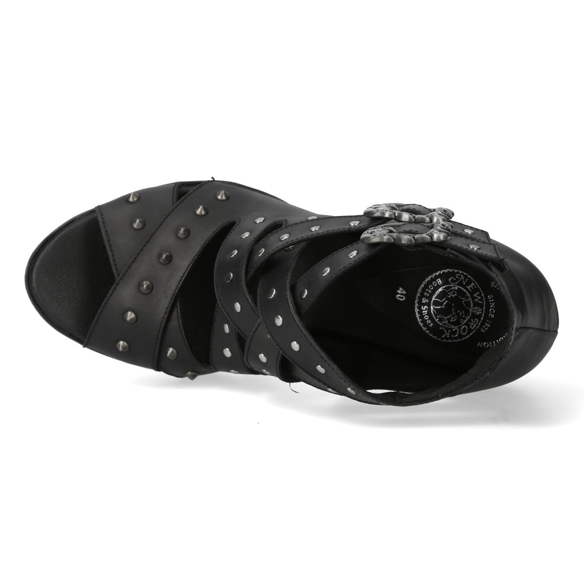 Sandalias Góticas de Piel con Plataforma y Tachuelas - Crazyinlove