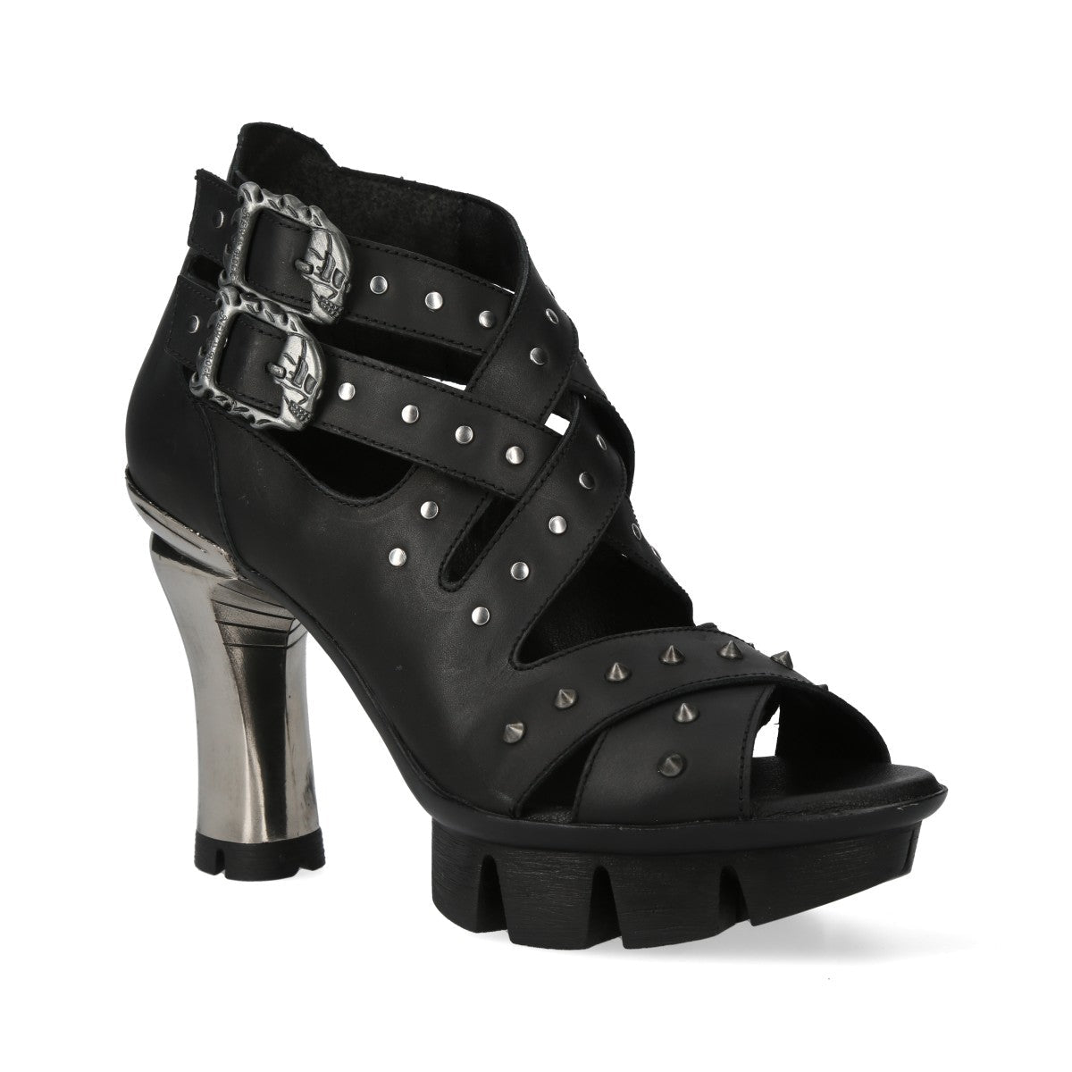 Sandalias Góticas de Piel con Plataforma y Tachuelas - Crazyinlove