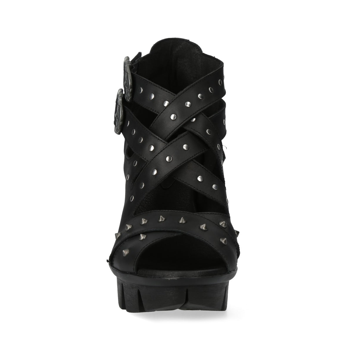 Sandalias Góticas de Piel con Plataforma y Tachuelas - Crazyinlove