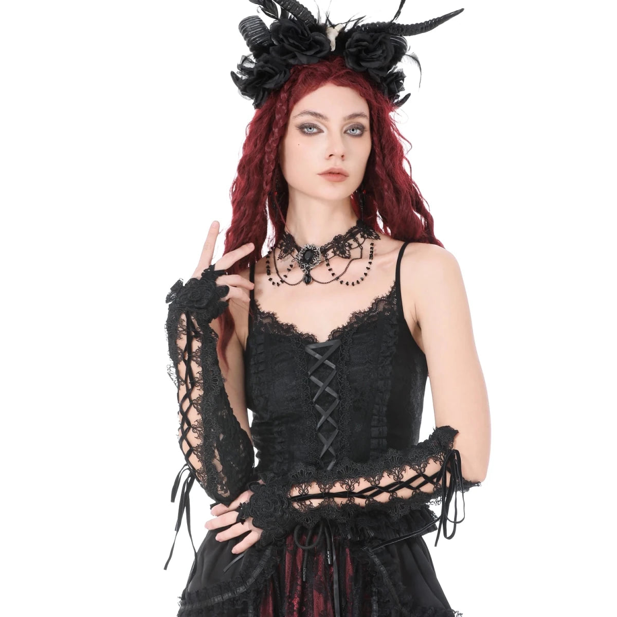 Top de Encaje con Lazada Frontal y Tirantes - Crazyinlove