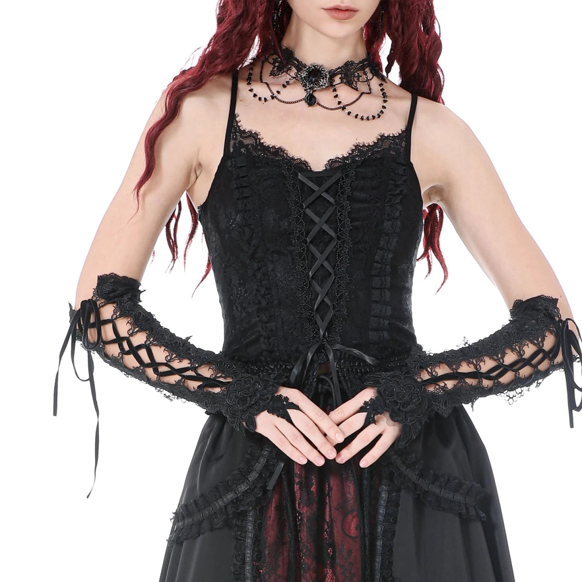 Top de Encaje con Lazada Frontal y Tirantes - Crazyinlove