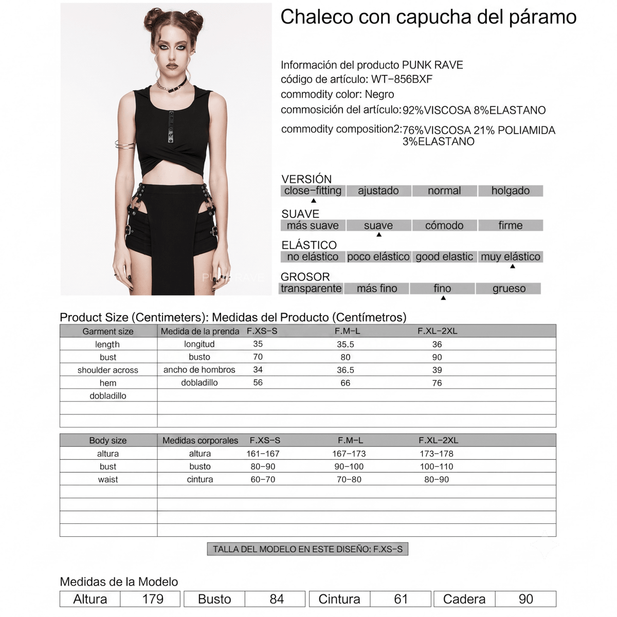 Top Gótico Corto con Capucha y Espalda Descubierta - Crazyinlove