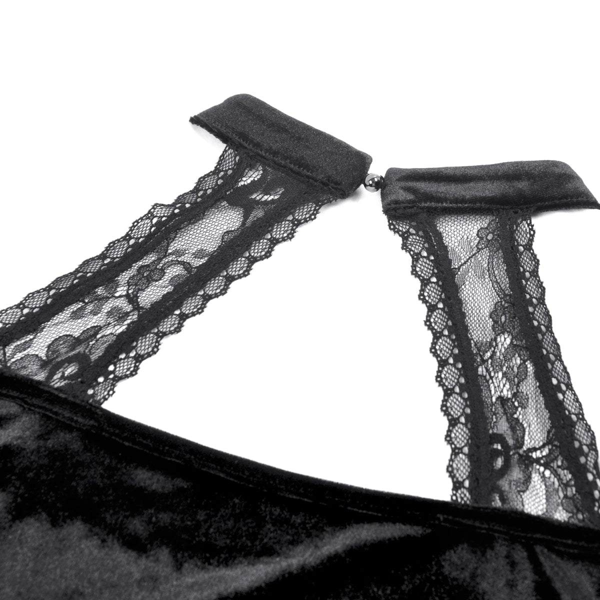 Top Gótico de Terciopelo con Encaje y Mangas Campana - Crazyinlove