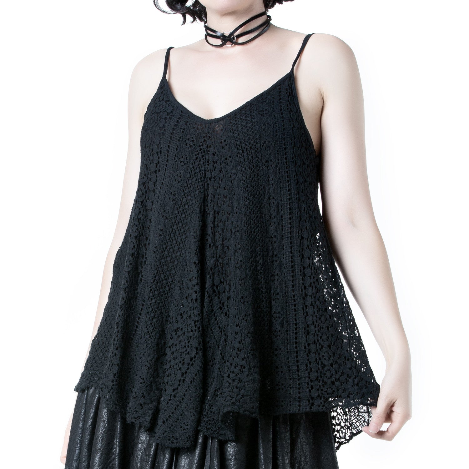 Black Strappy Top | Crochet Lace Gothic Bohemian Black Strappy Top | Crochet Lace Gothic Bohemian