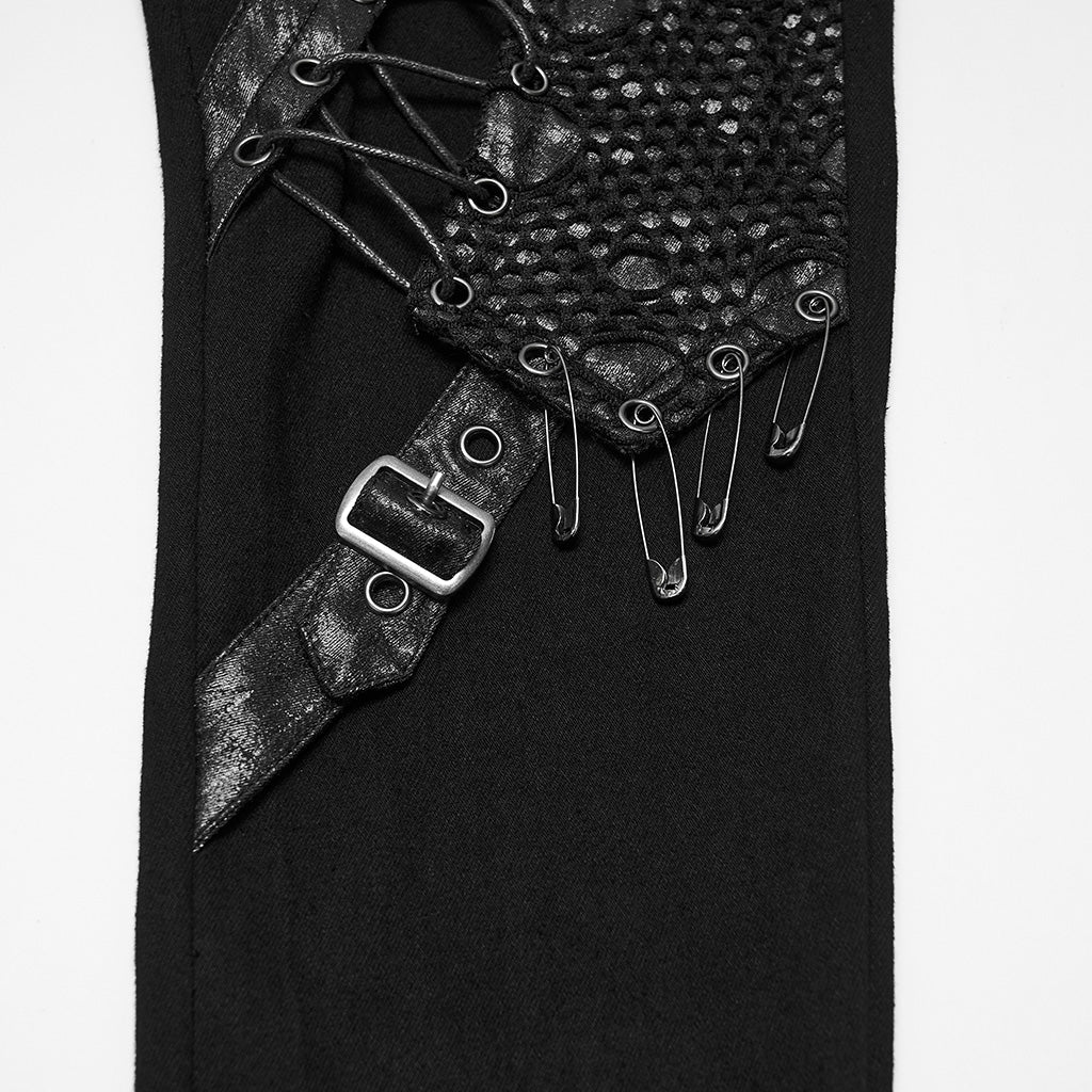 Vaqueros Pitillo Punk Negros con Cordones y Hebillas - Crazyinlove