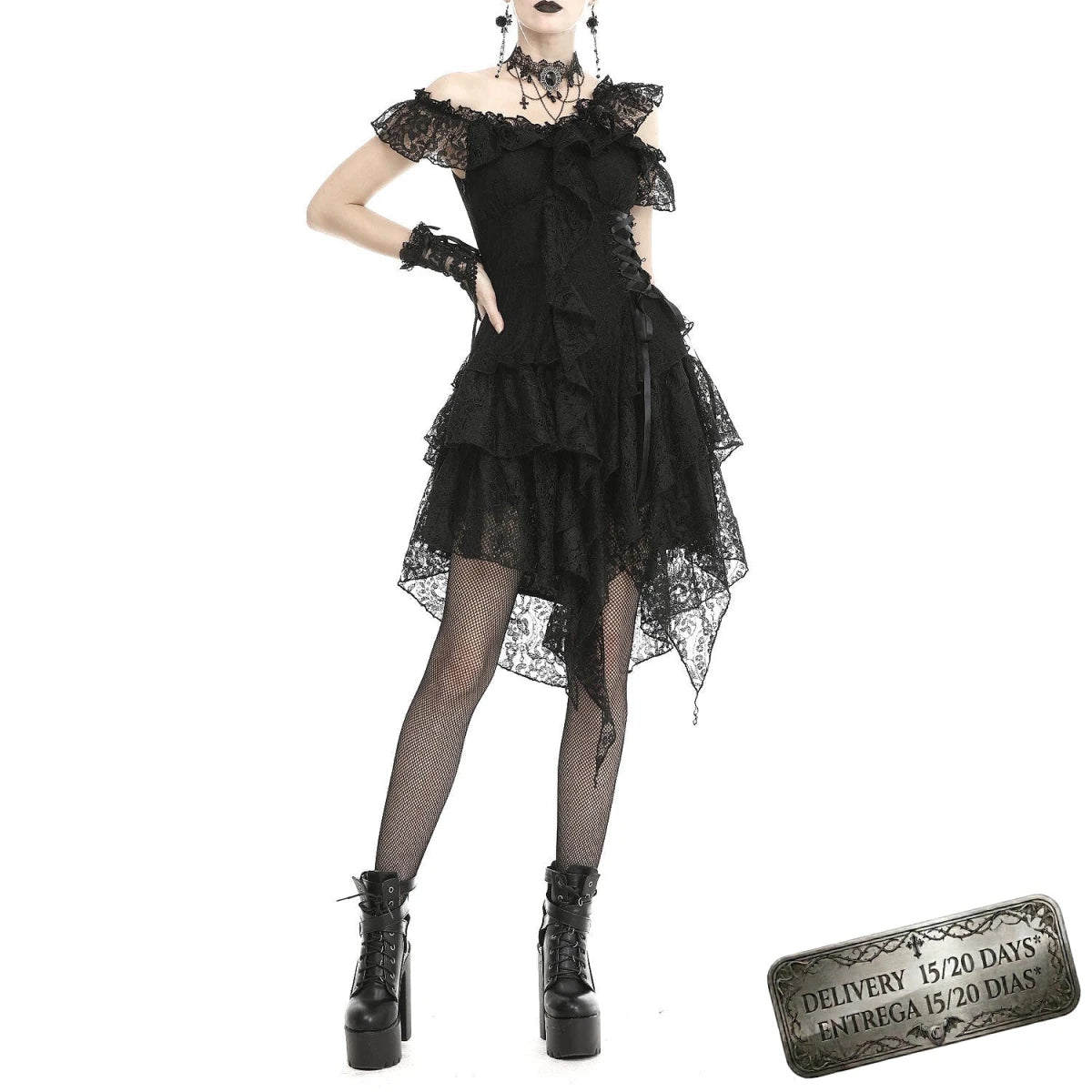 Vestido Asimétrico con Encaje - Crazyinlove