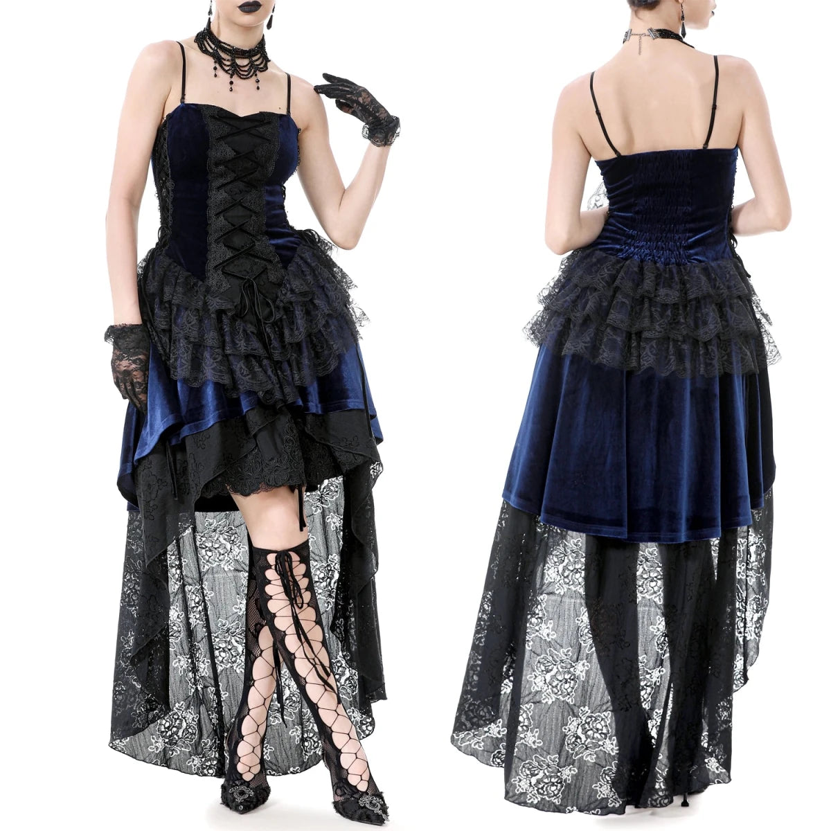 Vestido Asimétrico de Encaje con Escote Corazón - Crazyinlove