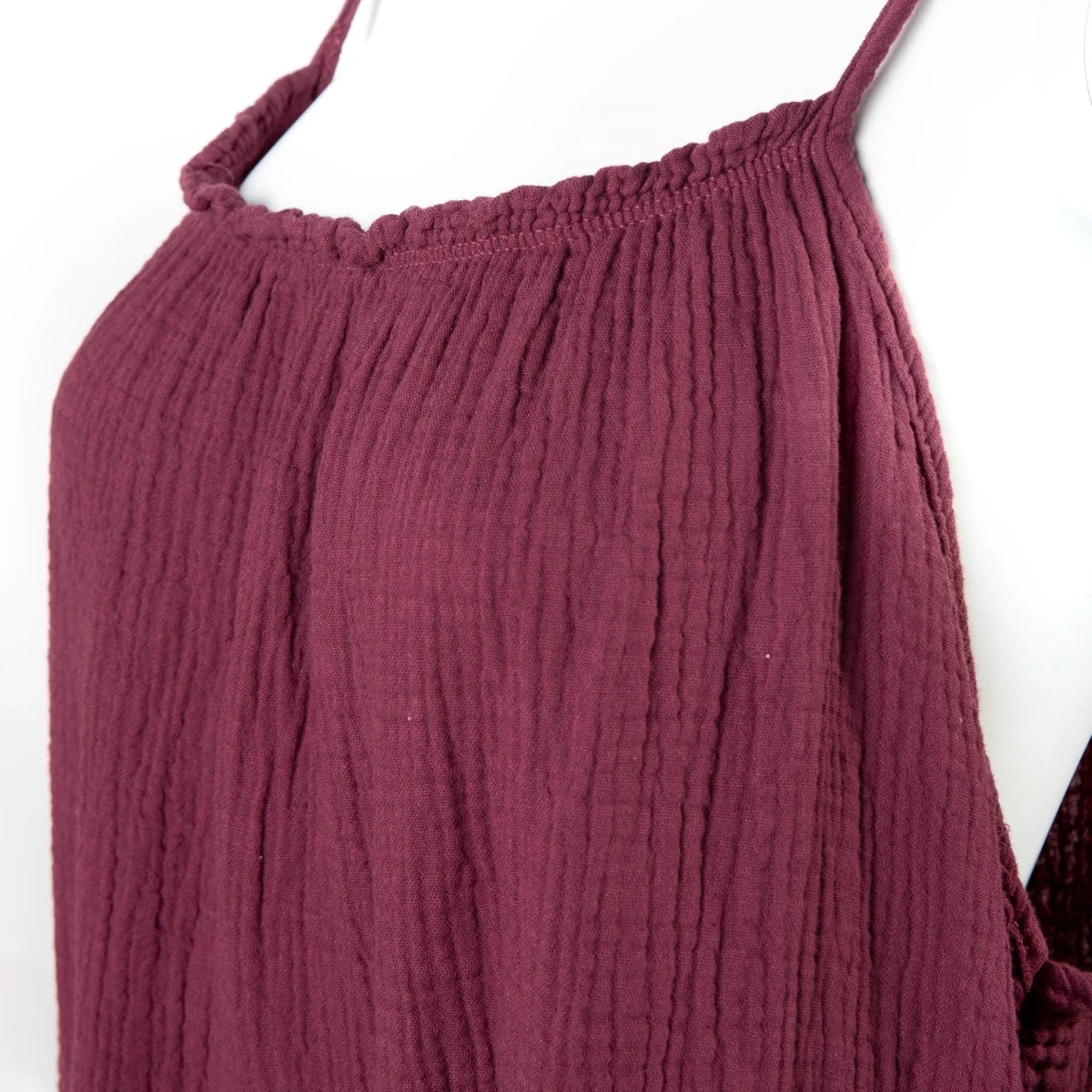 Vestido Burdeos de Tirantes con Volante en el Bajo - Crazyinlove