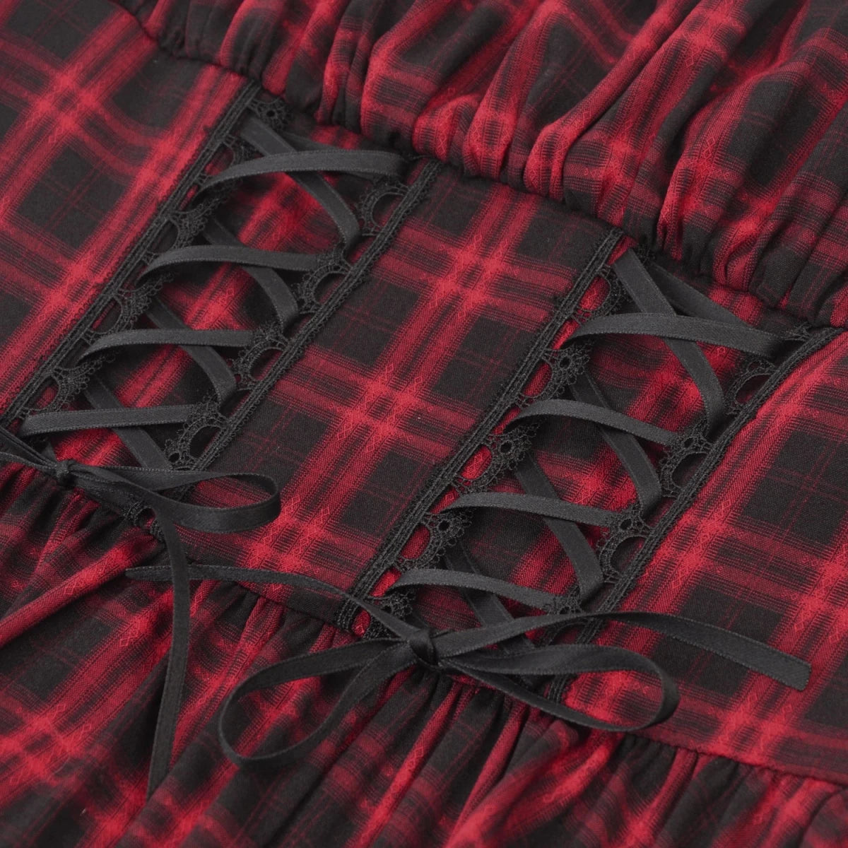 Vestido de Cuadros Tartán Rojo y Doble Corsé - Crazyinlove
