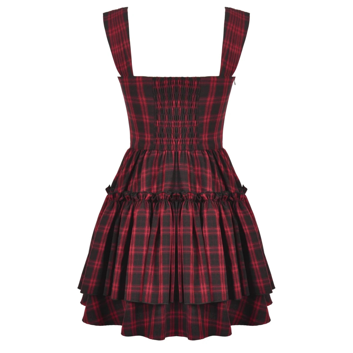 Vestido de Cuadros Tartán Rojo y Doble Corsé - Crazyinlove
