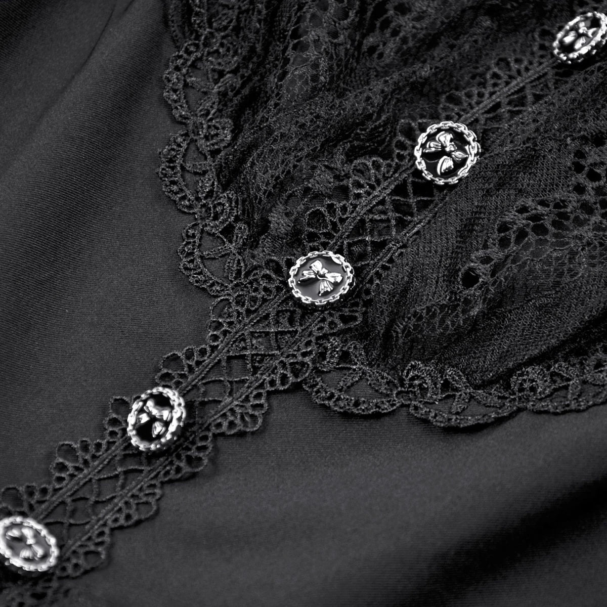 Vestido de Encaje con Botones y Lazada Trasera - Crazyinlove