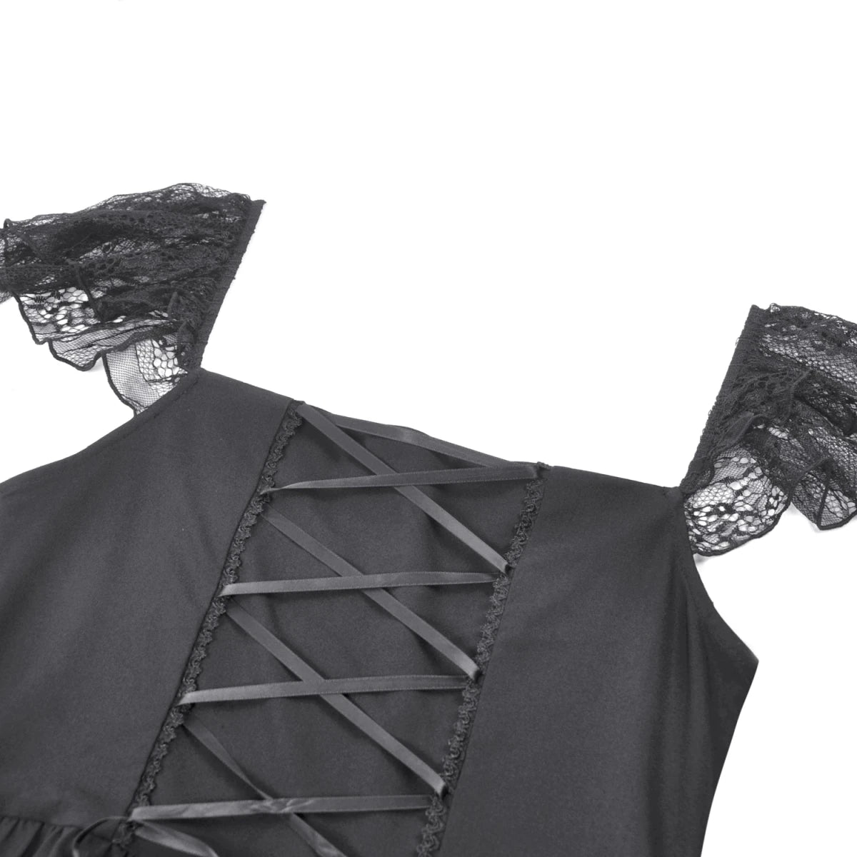 Vestido de Encaje con Botones y Lazada Trasera - Crazyinlove