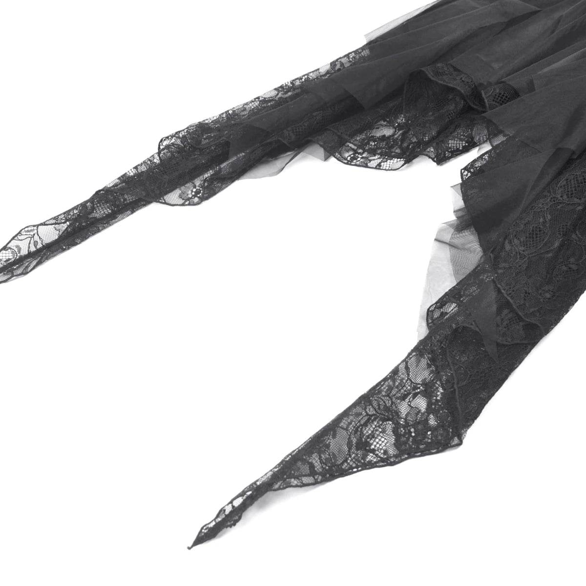 Vestido de Tirantes con Tul y Encaje Asimétrico - Crazyinlove