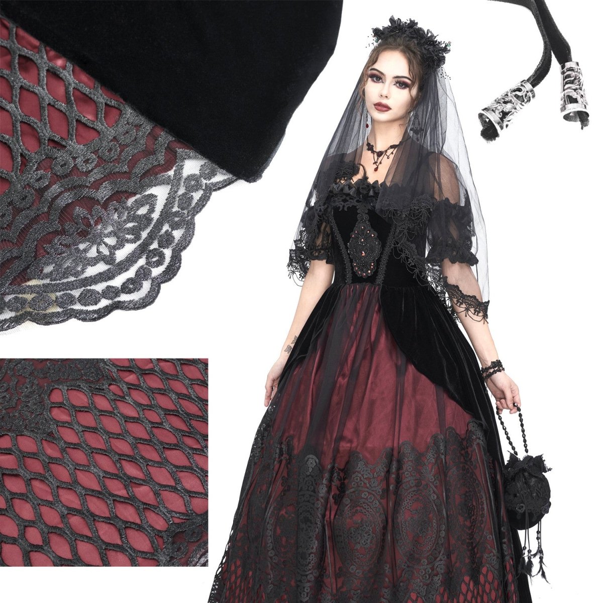 Vestido Elegante Rojo y Negro - Crazyinlove