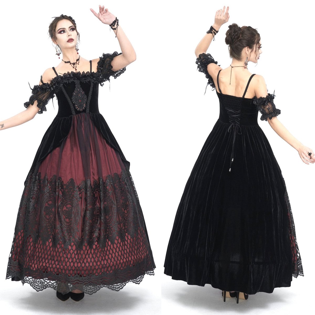 Vestido Elegante Rojo y Negro - Crazyinlove