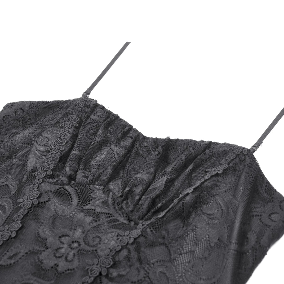 Vestido Gótico Asimétrico de Encaje con Espalda Corsé - Crazyinlove