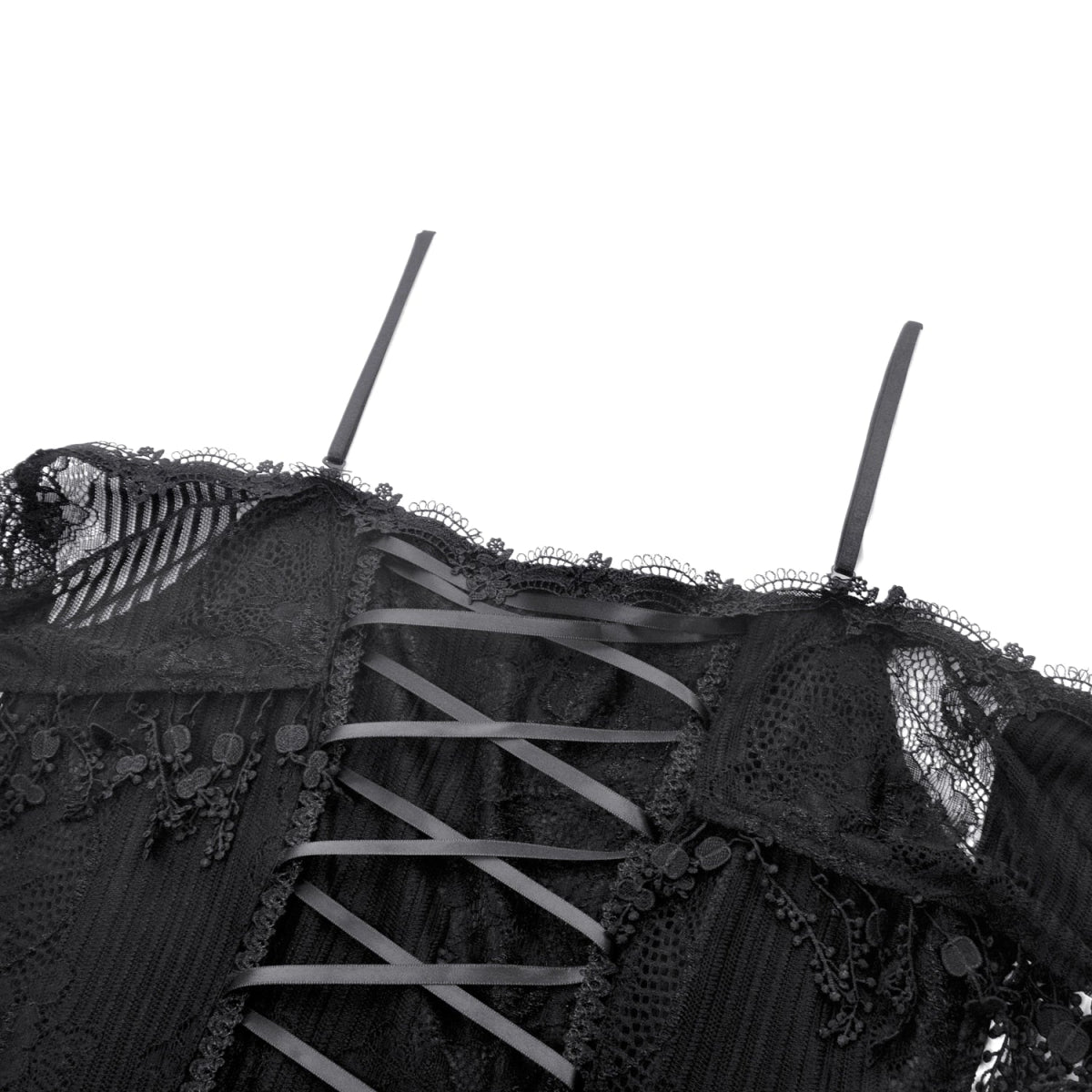 Vestido Gótico Encaje | Hombros Caídos - Crazyinlove