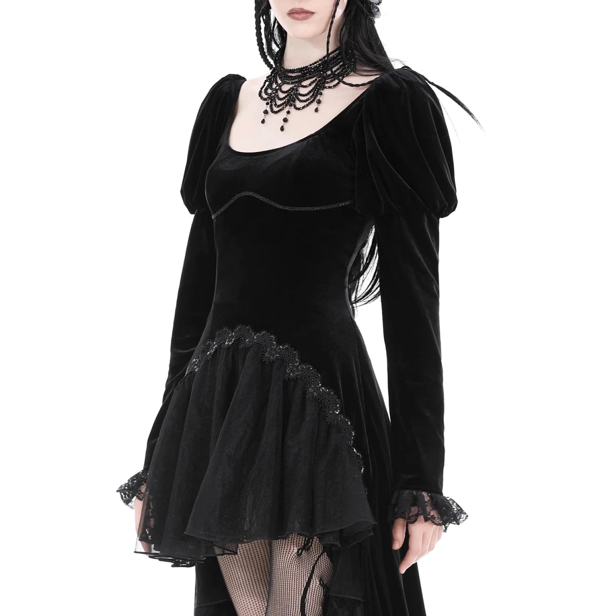 Vestido Largo/corto Terciopelo Negro - Crazyinlove