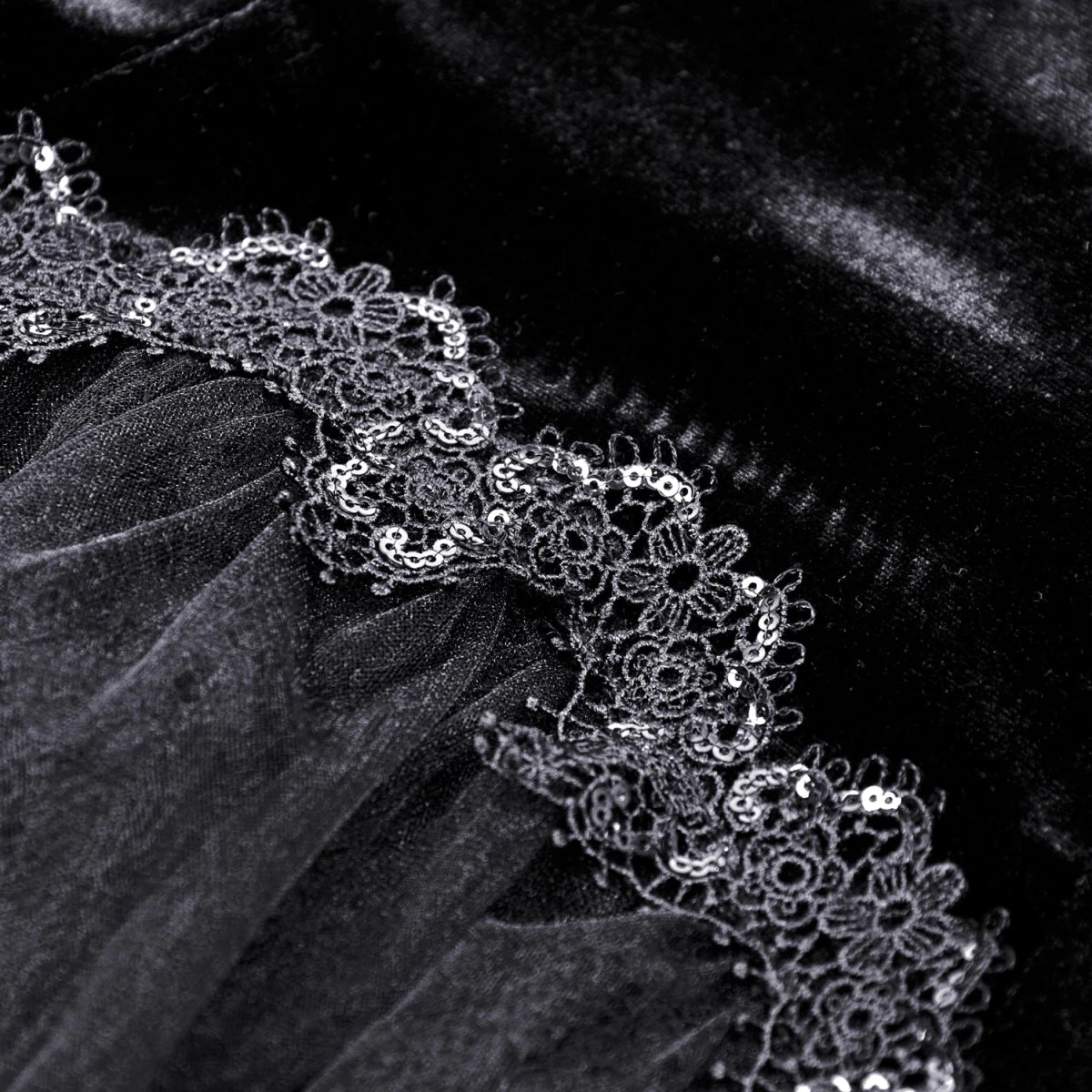 Vestido Largo/corto Terciopelo Negro - Crazyinlove