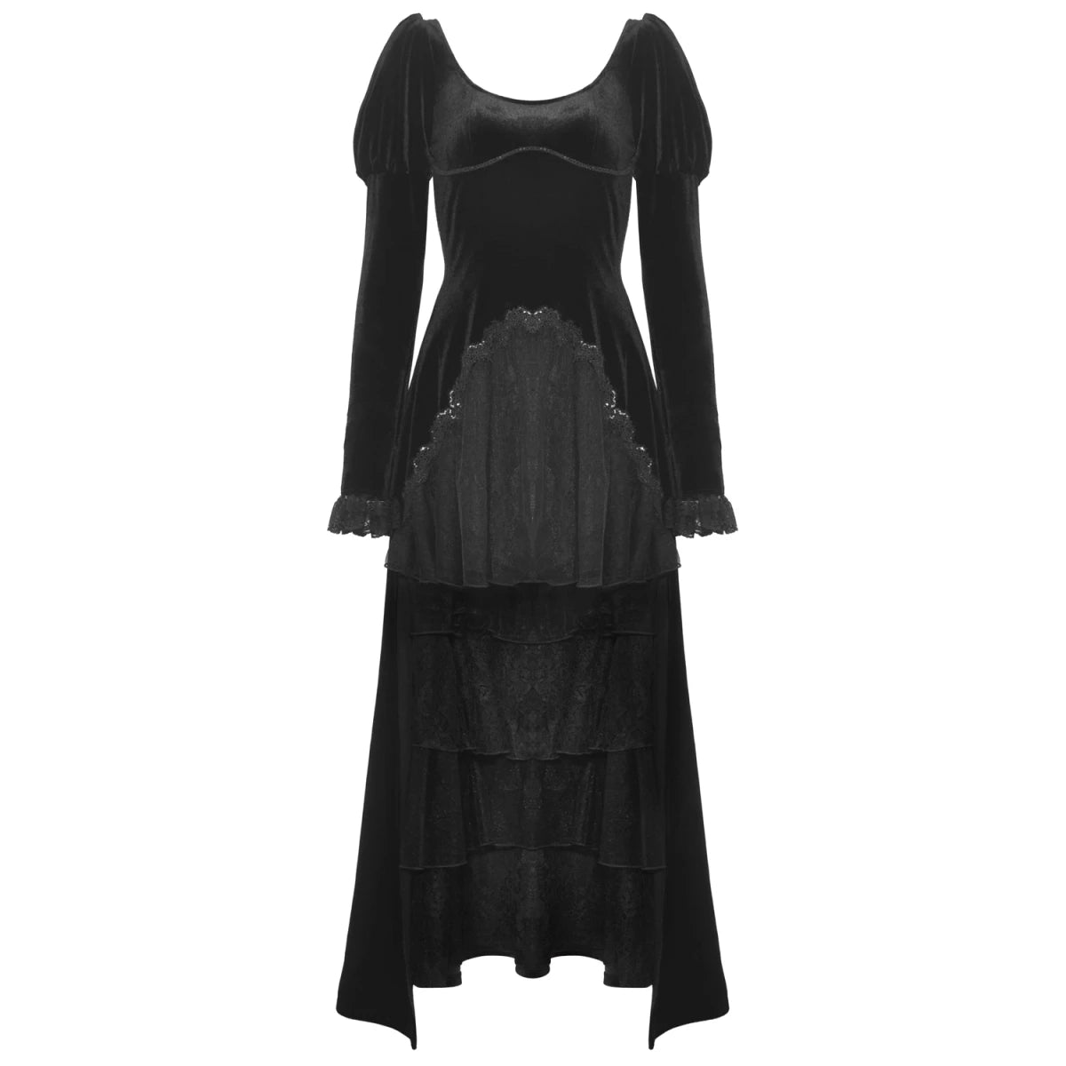 Vestido Largo/corto Terciopelo Negro - Crazyinlove
