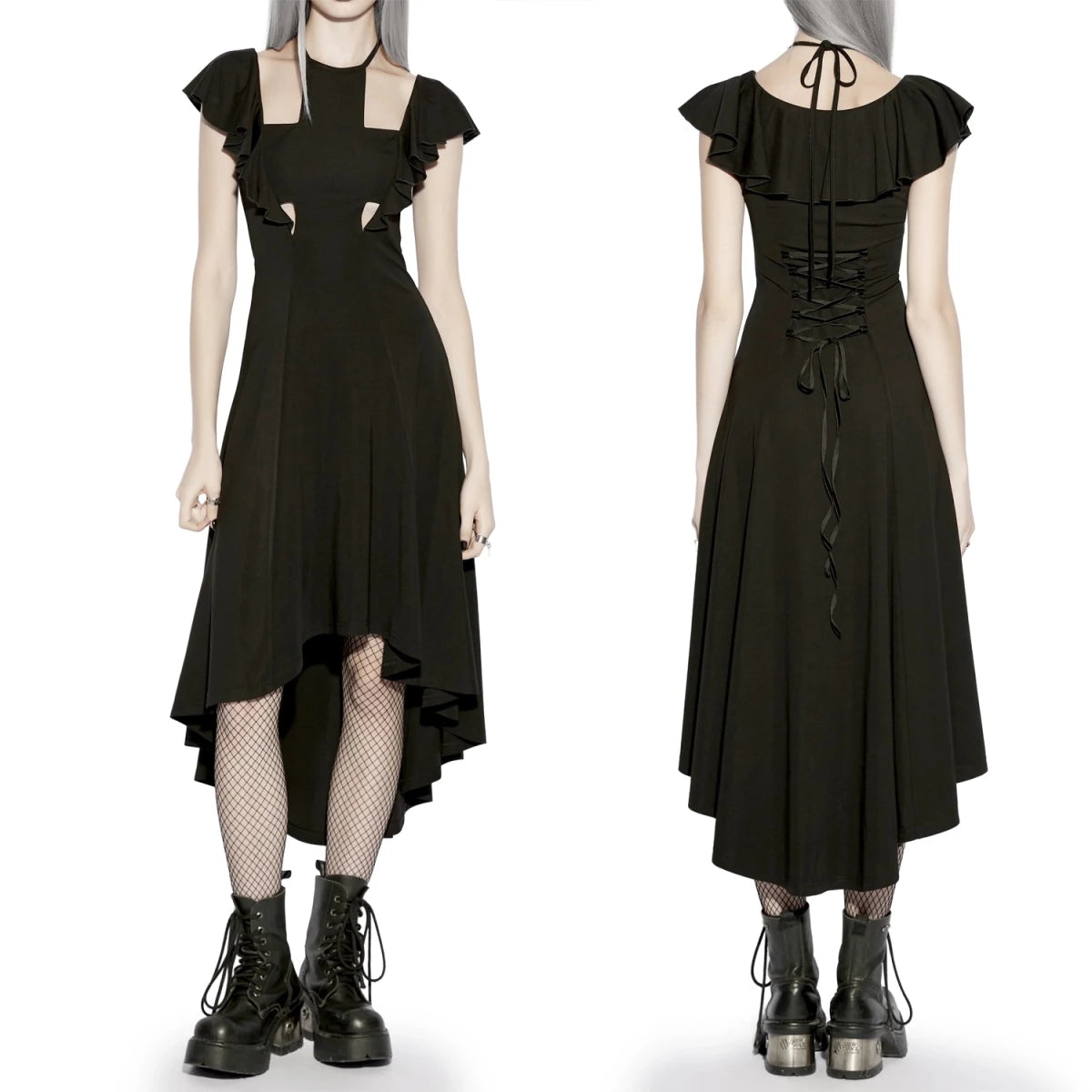 Vestido Midi Asimétrico con Cut-outs - Crazyinlove