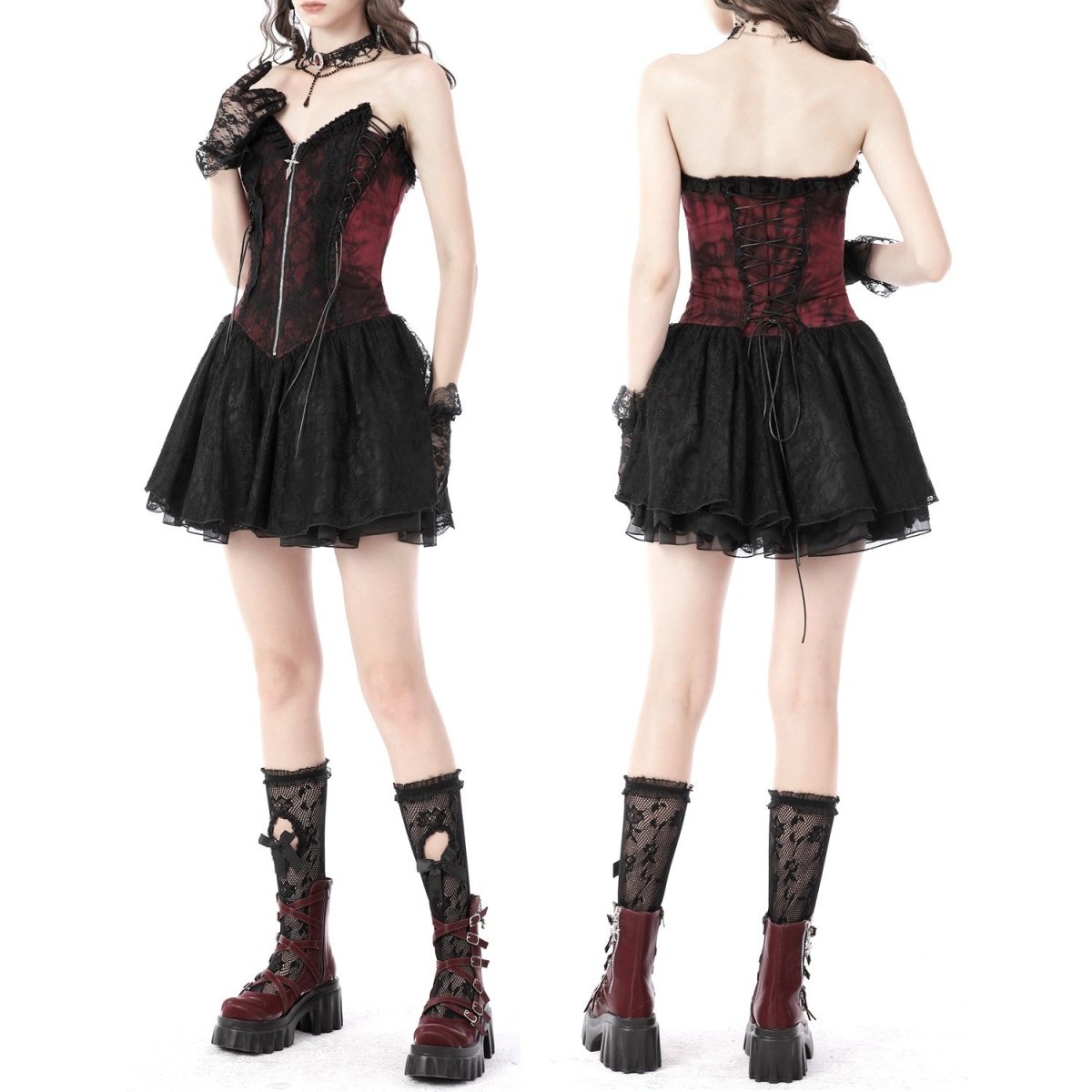 Vestido Rojo y Negro - Crazyinlove