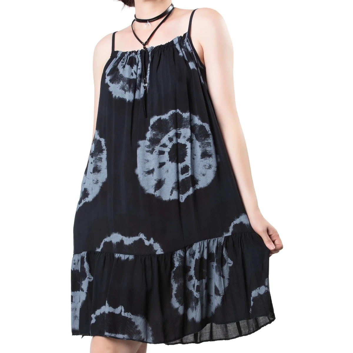 Vestido Tie-Dye Negro y Gris de Viscosa - Crazyinlove