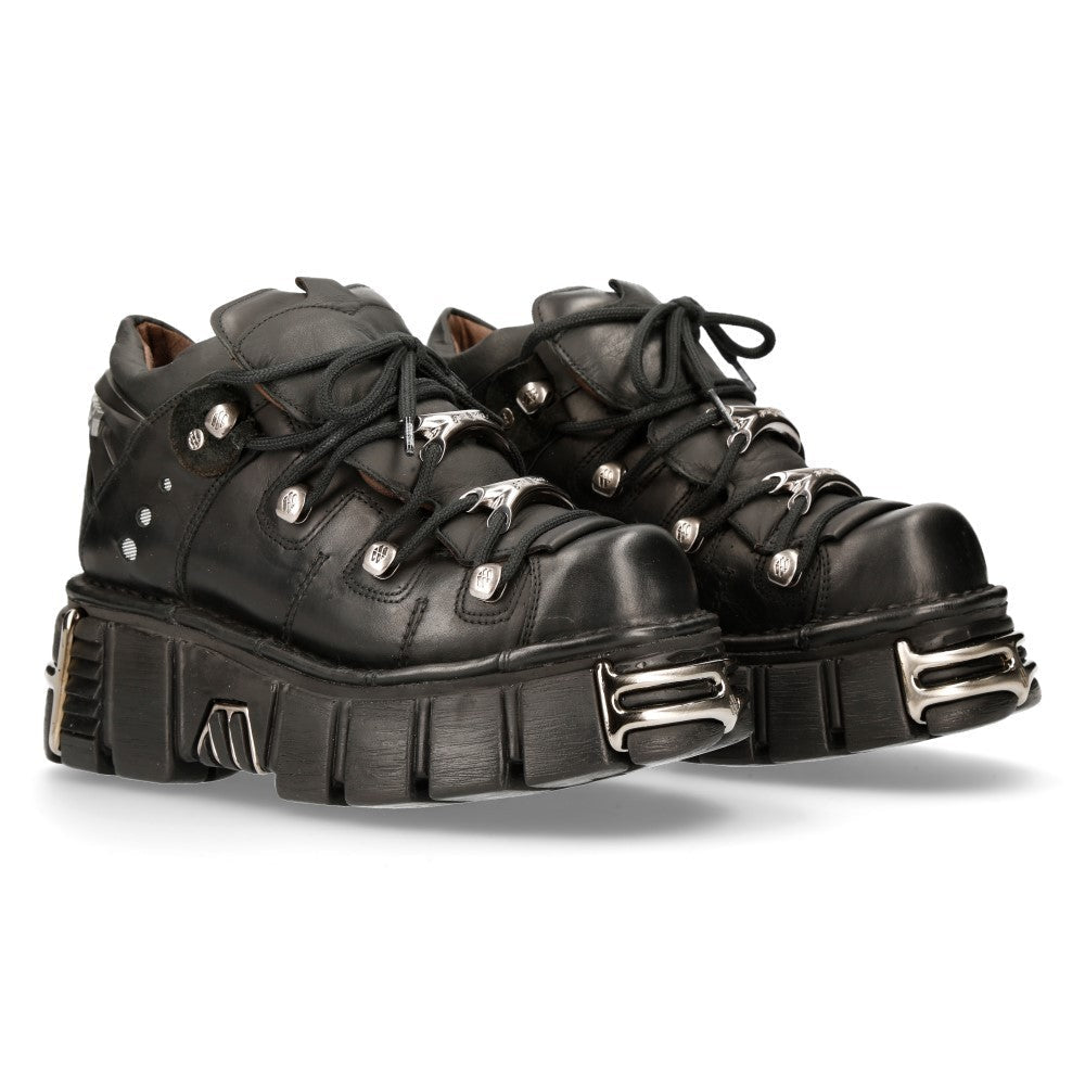 Zapatos New Rock Negros con Tachuelas y Plataforma Rock - Crazyinlove